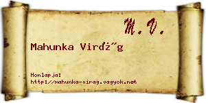 Mahunka Virág névjegykártya